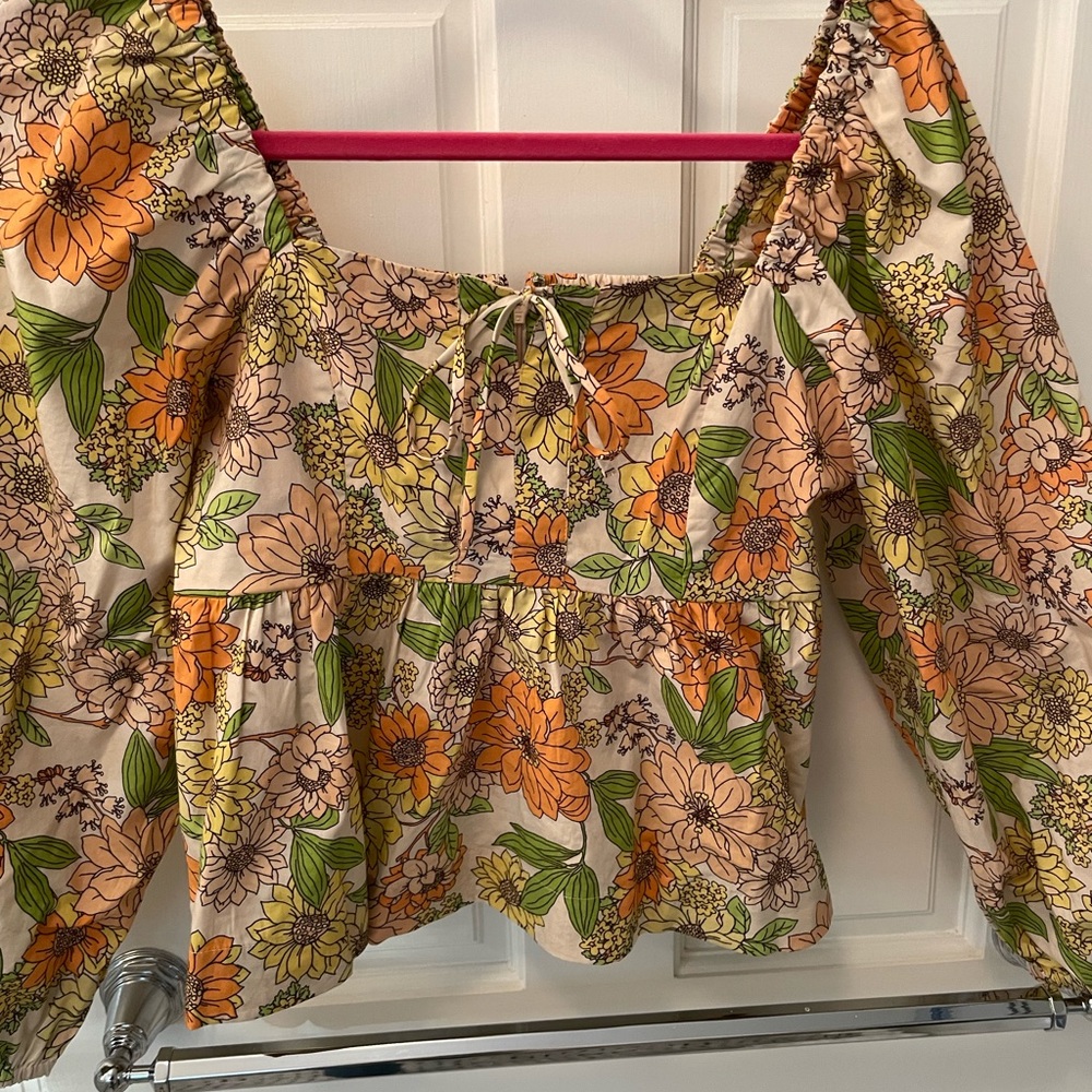 J crew flower peplum blouse